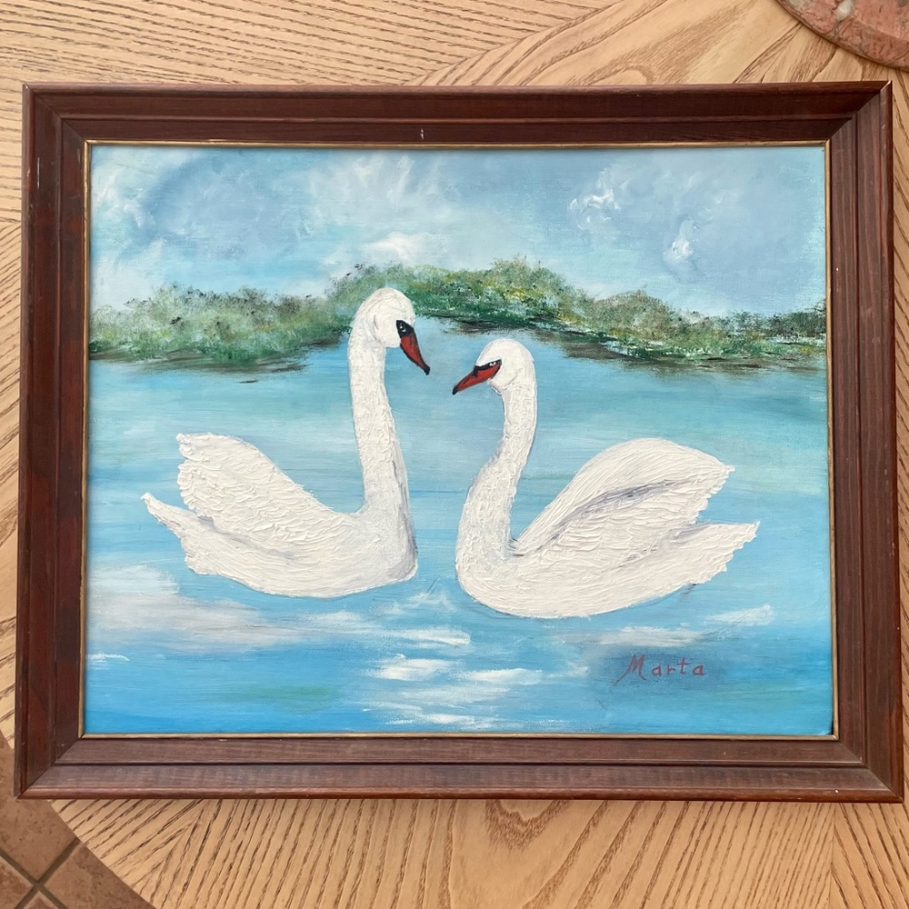 Swan oil Painting Original